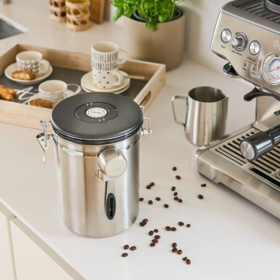 Boîte à café en inox avec cuillère 1,7 litres