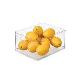 Bac rectangulaire en plastique transparent avec 2 poignées