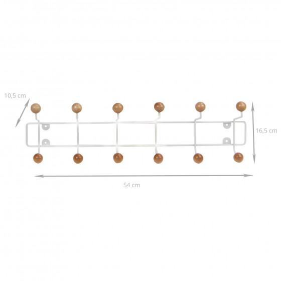 Patère au style scandinave avec 6 double crochets