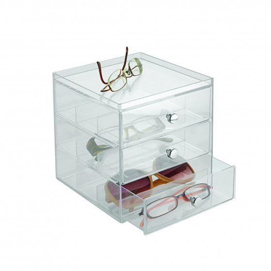 Boîte de rangement en acrylique pour lunettes