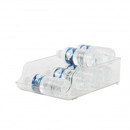 Distributeur de petites bouteilles d'eau en plastique transparent