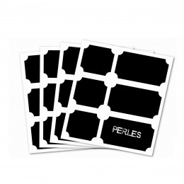 24 étiquettes ardoise adhésives carrées et rectangulaires