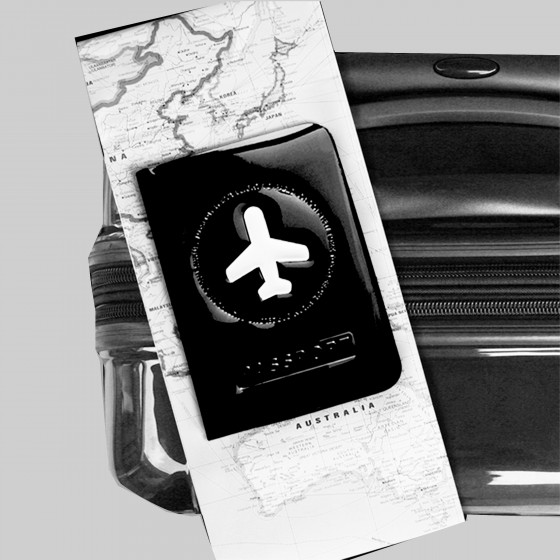 Protège passeport noir brillant