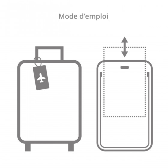 Etiquette de bagage rectangulaire en plastique noir