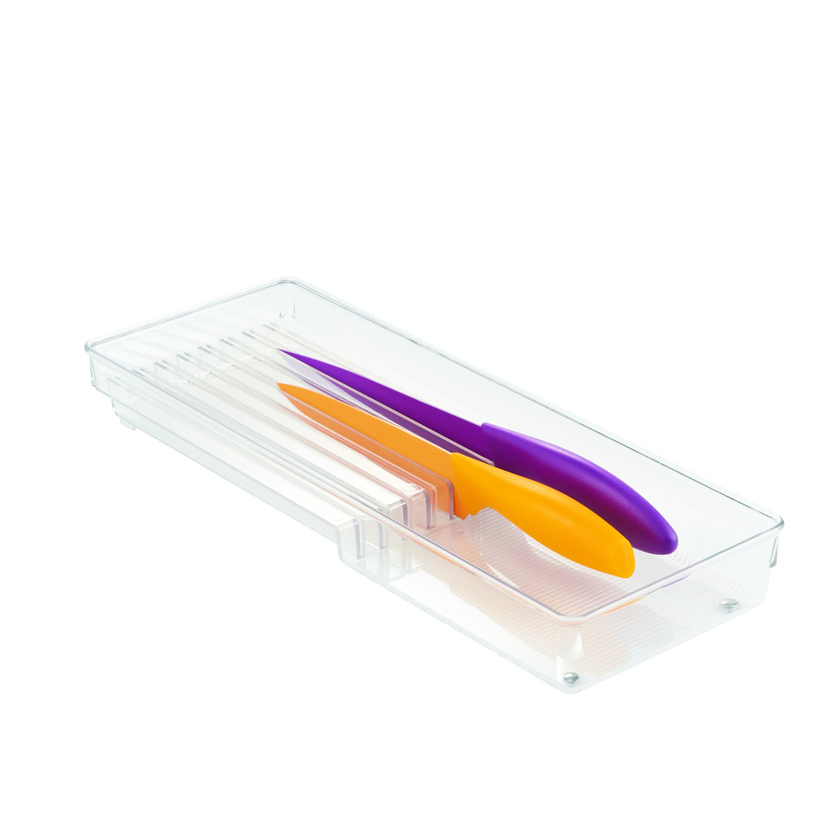 transparent iDesign range couvert pour couteaux rangement tiroir pour les couteaux petit casier rangement plastique pour 8 couteaux 
