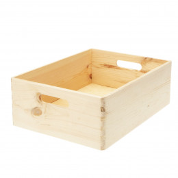 Caisse de rangement en pin brut. Taille M