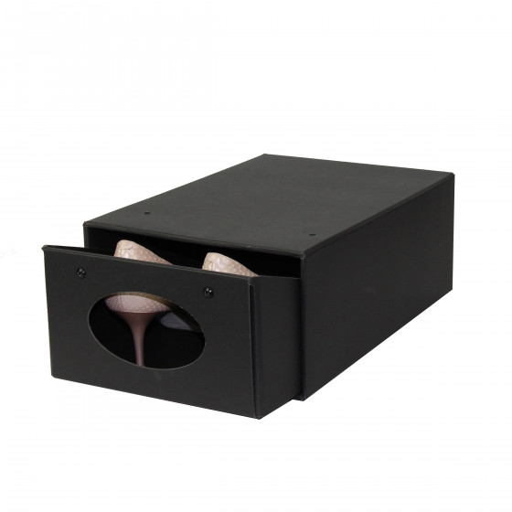 Boîte à chaussures coulissante en carton noir