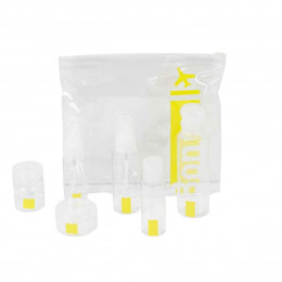 Trousse de toilette pour avion avec 8 flacons ou pots
