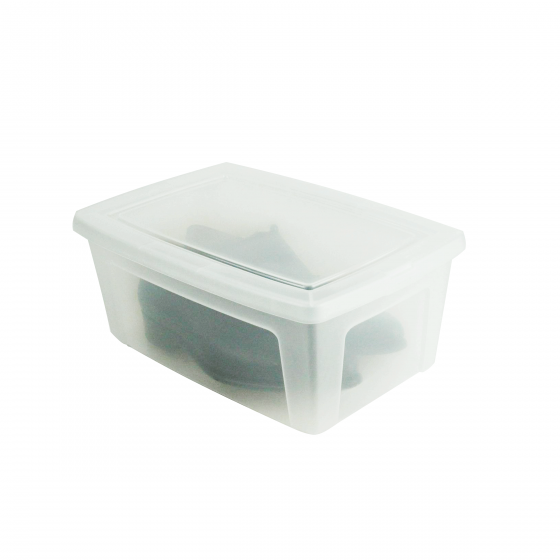 Boîte en plastique transparent avec couvercle. (S)